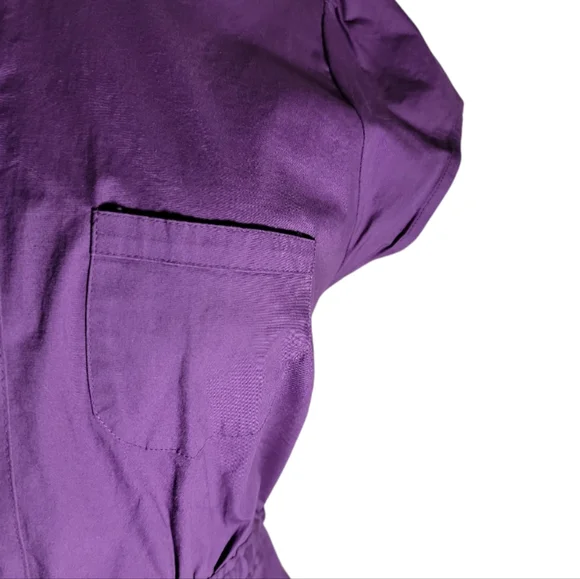 Merona button closure cap sleeve purple shirt dress size medium - Picture 8 of 12